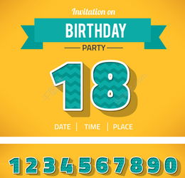 創意生日數字設計矢量圖免費下載 編號19040902，盡在千圖網